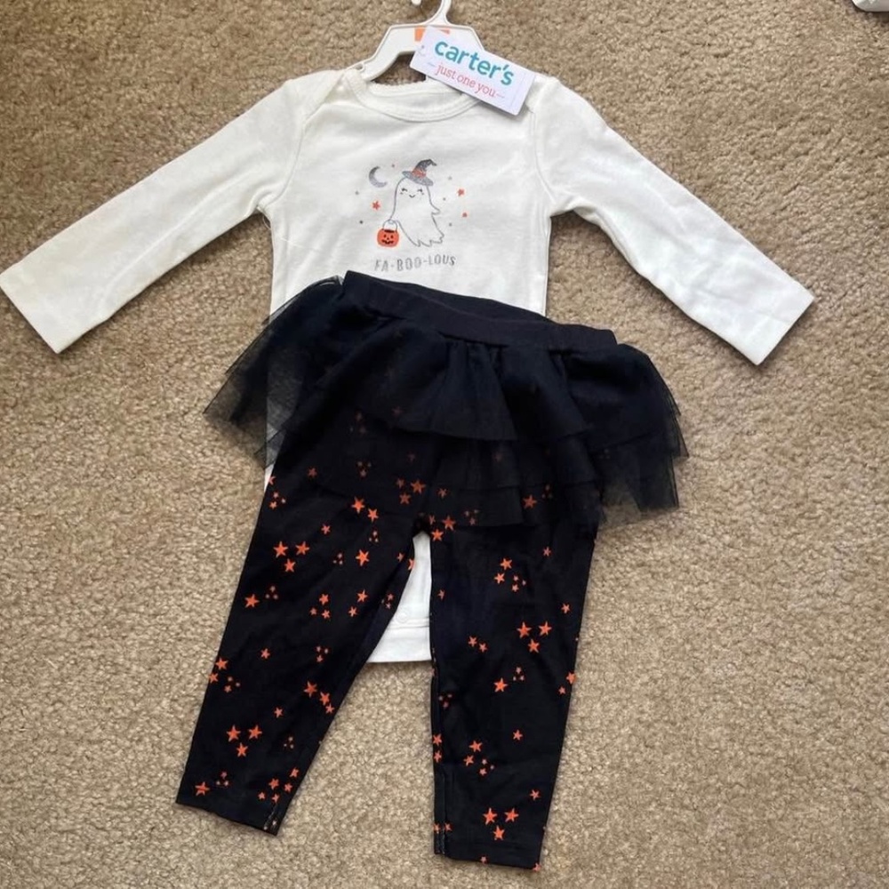 Carter's JOY Baby Girls Halloween Top & Bottom Set NWT
